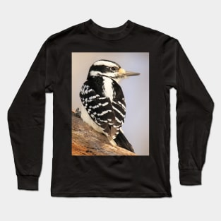 Hairy Woodpecker, bird, North American Bird, Songbird, Backyard Bird Long Sleeve T-Shirt